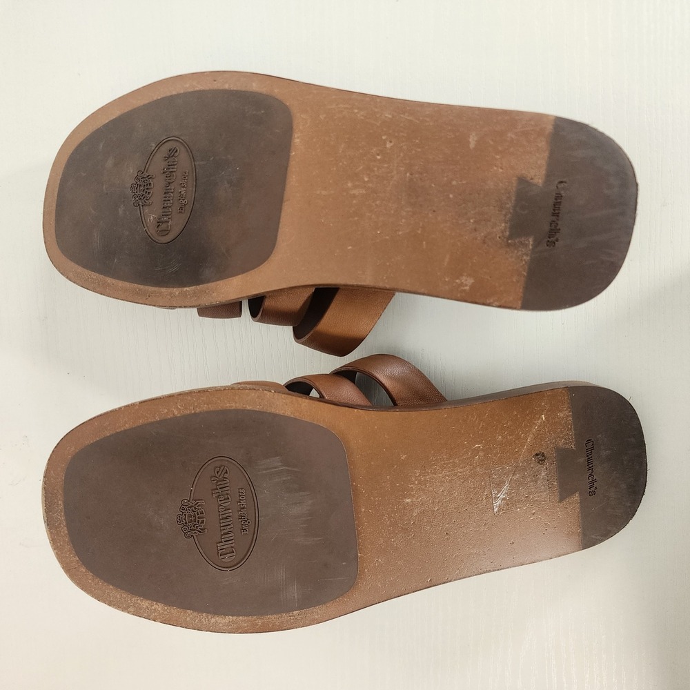 Church's Olivia Leather Fisherman Slide Sandals Brown EU 36.5 Italy summer‎ - Picture 11 of 13